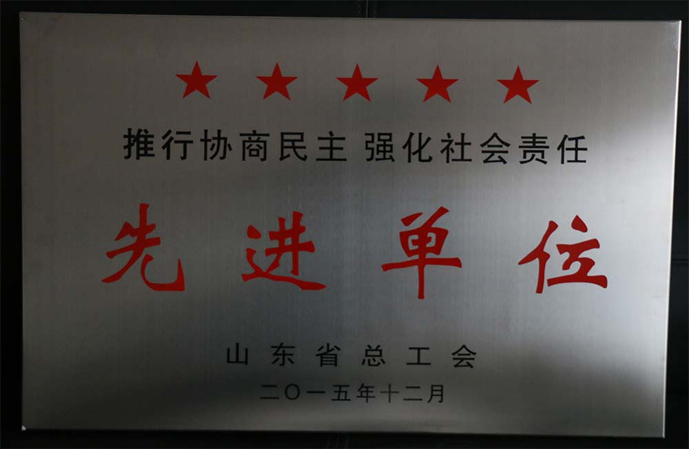 2015年12月荣获推行协商民主、强化社会责任先进单位